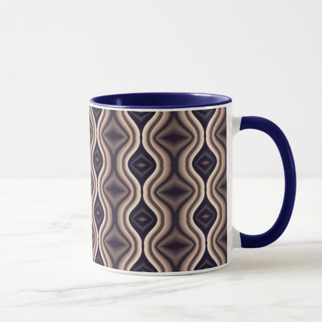Taza Patrón marrón oscuro único (Derecha)