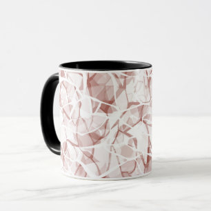 Taza patrón moderno abstracto beige blanco de moda   