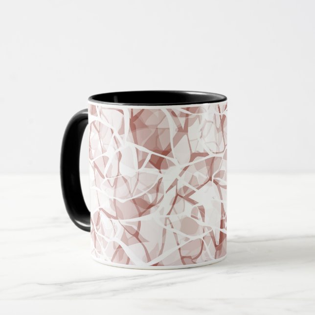 Taza patrón moderno abstracto beige blanco de moda    (Anverso izquierdo)