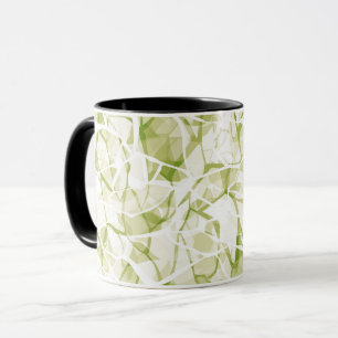 Taza patrón moderno abstracto de moda blanco-oliva   