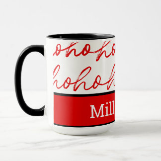 Taza Patrón moderno de Navidades rojos y blancos