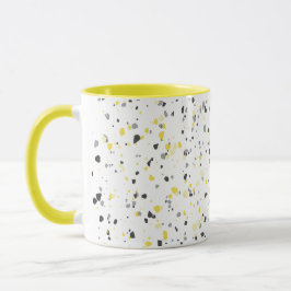 Taza Patrón moderno geométrico amarillo gris Terrazzo