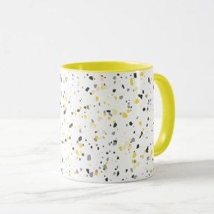 Taza Patrón moderno geométrico amarillo gris Terrazzo