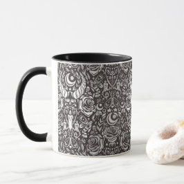 Taza Patrón monocromo gótico