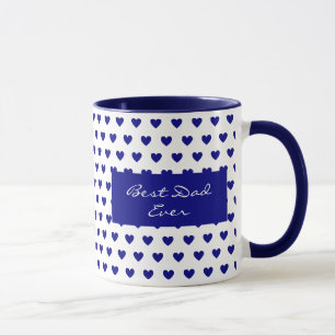 Taza Patrón Motivacional Personalizado de Corazones Azu