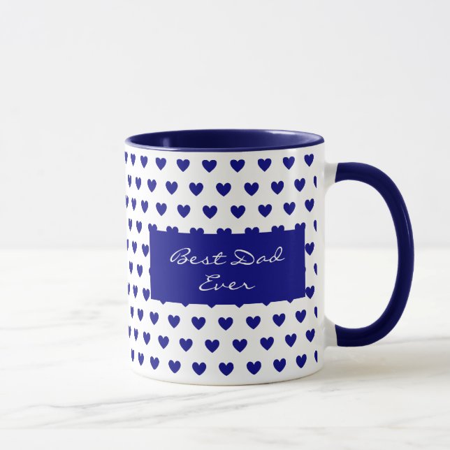 Taza Patrón Motivacional Personalizado de Corazones Azu (Derecha)