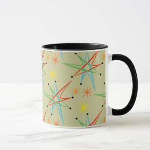 Taza Patrón multicolor retro de arranque atómico