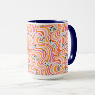 Taza Patrón Naranja de vibraciones de Snoopy & Woodstoc