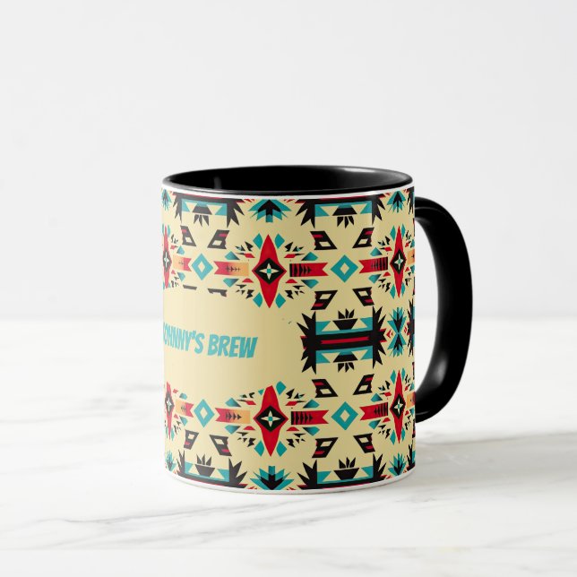 Taza Patrón nativo americano y editable (Anverso derecho)