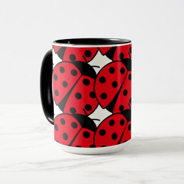 Taza Patrón negro rojo elegante de laberinto (Anverso izquierdo)