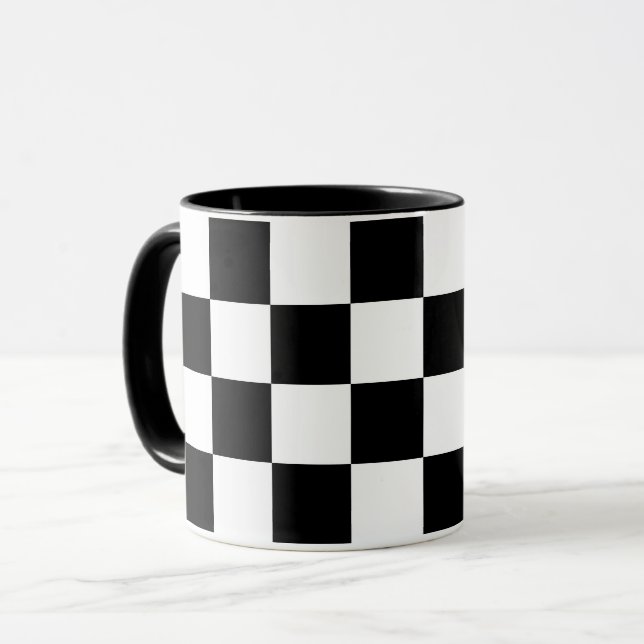 Taza Patrón negro y blanco de verificación (Anverso izquierdo)