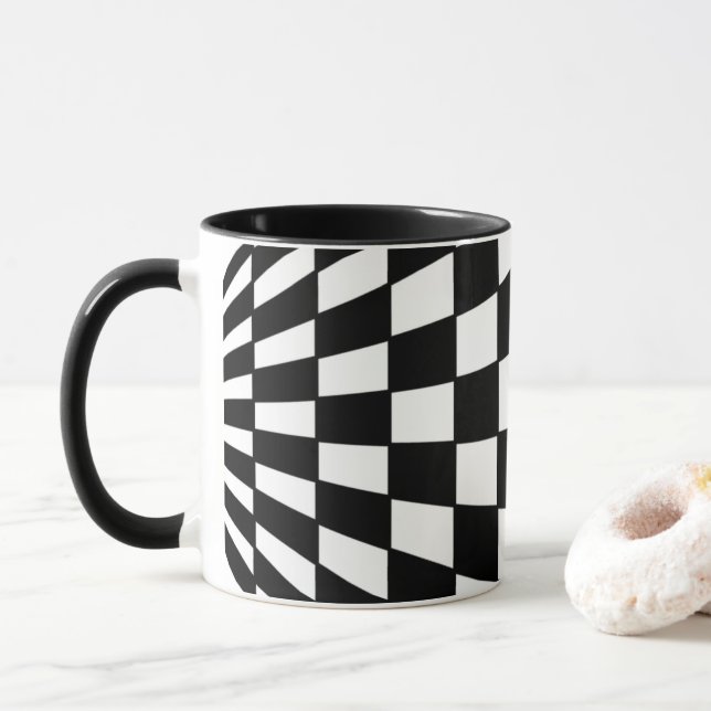Taza Patrón negro y blanco verificado (Con donut)