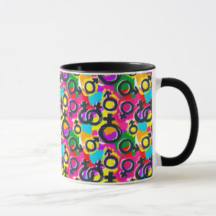 Taza Patrón neón de género del orgullo gay