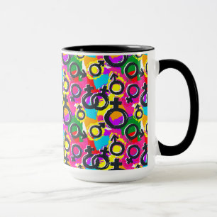 Taza Patrón neón de género del orgullo gay