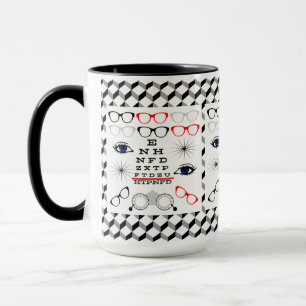 Taza Patrón óptico oftalmólogo de gráfico ocular ó