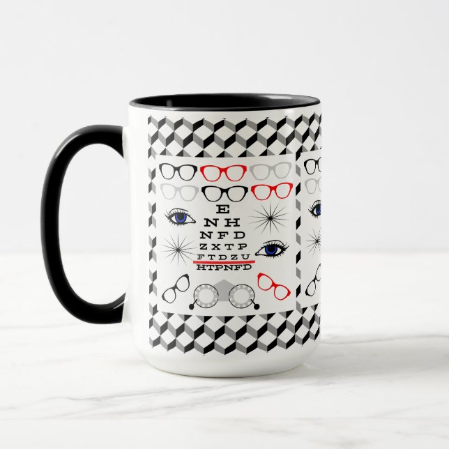 Taza Patrón óptico oftalmólogo de gráfico ocular óptico (Izquierda)