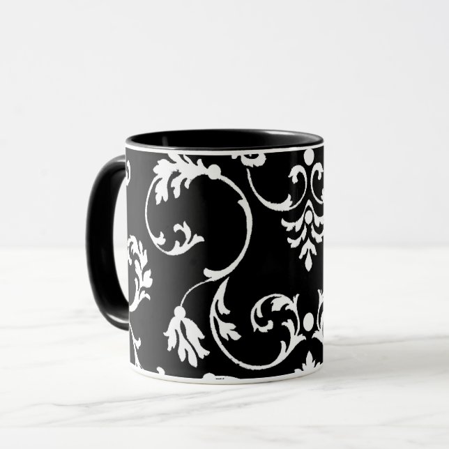 Taza Patrón ornamental blanco y negro (Anverso izquierdo)