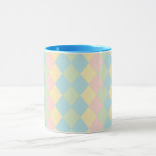 Taza Patrón pastel de primavera argyle