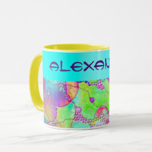 Taza Patrón Pintado A Mano Y Digitalmente Art. 41