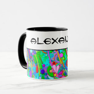 Taza Patrón Pintado A Mano Y Digitalmente Artículo 18