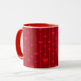 Taza Patrón popular de corazones rojos