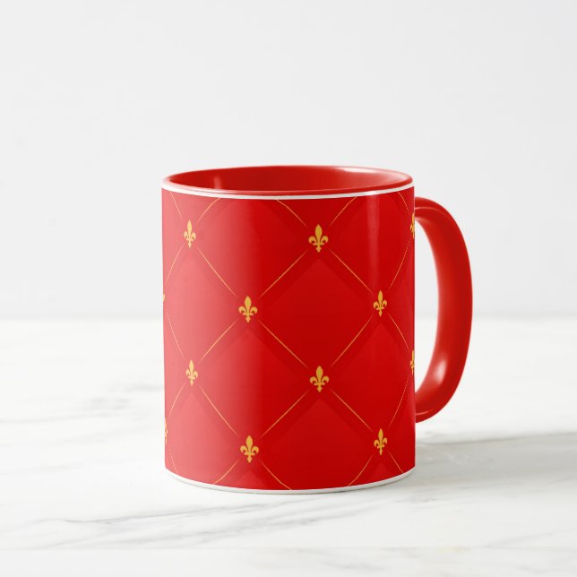 Taza Patrón popular en rojo y dorado (Anverso derecho)