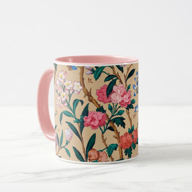 Taza Patrón popular: pájaros, mariposas, abejas... (Anverso izquierdo)