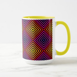 Taza Patrón psicodélico de Chevron Arcoiris
