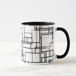 Taza Patrón resumen en blanco y negro