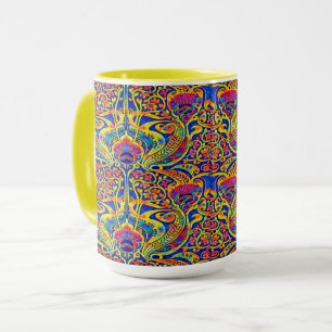 Taza Patrón Retro Art Nouveau Colorido