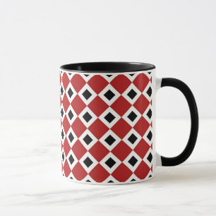Taza Patrón rojo, blanco, negro de diamantes