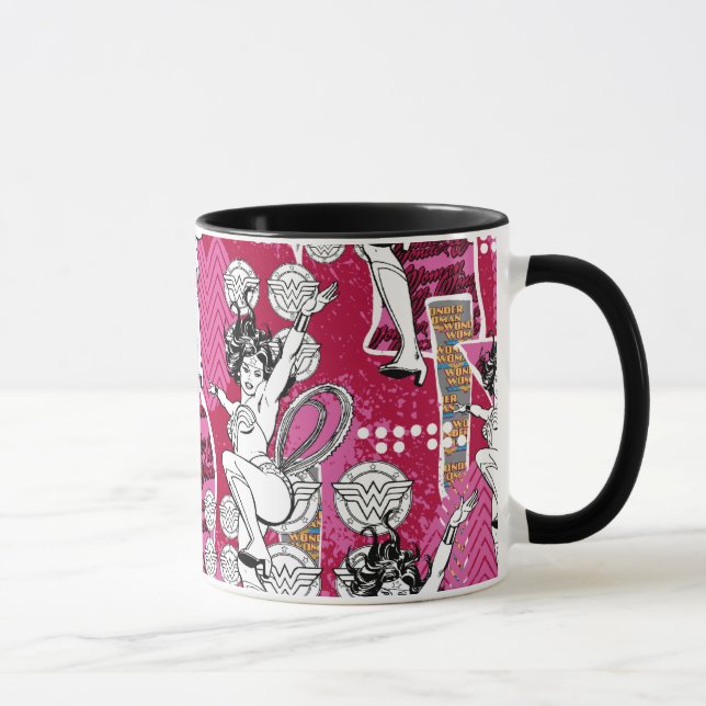 Taza Patrón rosa de mujer maravilla (Derecha)