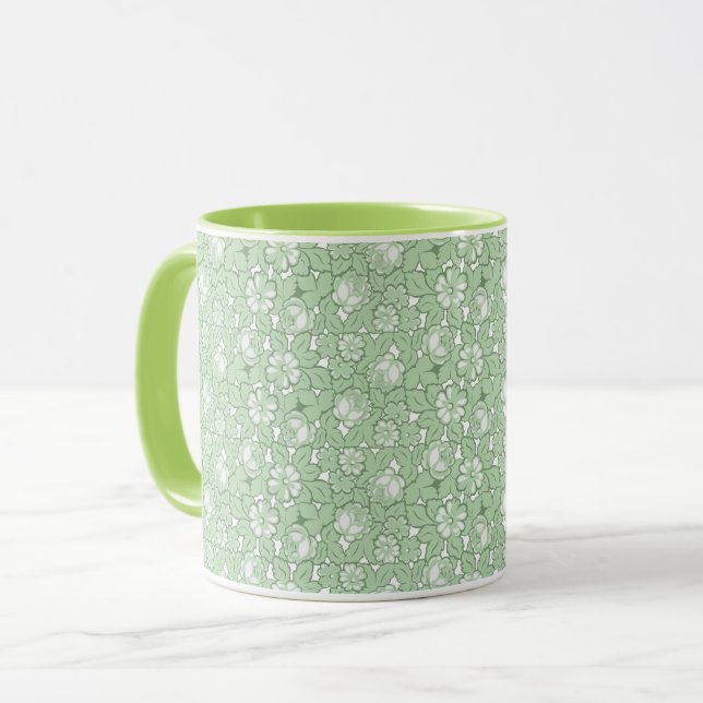 Taza Patrón Rosa en verde claro (Anverso izquierdo)