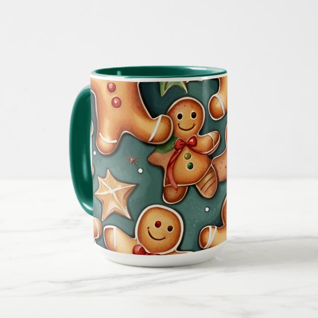 Taza Patrón sonriente de los Navidades de los hombres d (Anverso izquierdo)