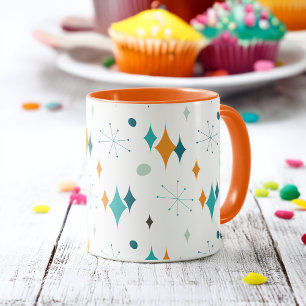 Taza Patrón Starburst de mediados de siglo moderno