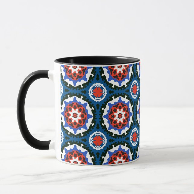 Taza Patrón Suzani con ornamento audaz (Izquierda)