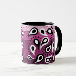 Taza Patrón textil ornamental Pink Paisley