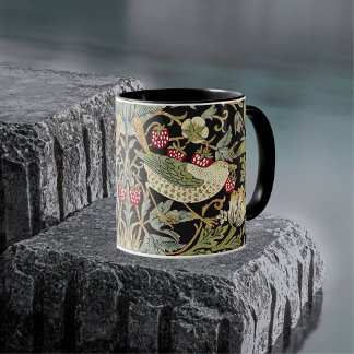 Taza Patrón textil William Morris Strawberry Thief