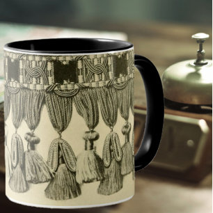 Taza Patrón tribal de antaño tassel lace oro victoriano