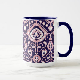 Taza Patrón tribal de la moda boho rosa y del ikat mari
