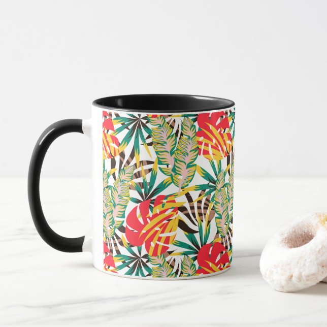 Taza Patrón tropical brillante (Con donut)