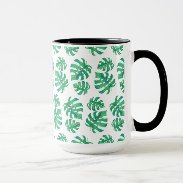 Taza Patrón tropical con hojas de monstera (Derecha)