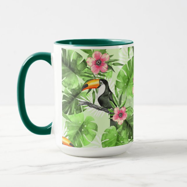 Taza Patrón tropical con tocan (Izquierda)