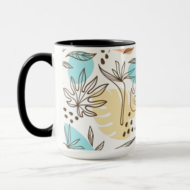 Taza Patrón tropical de verano dibujado a mano (Izquierda)