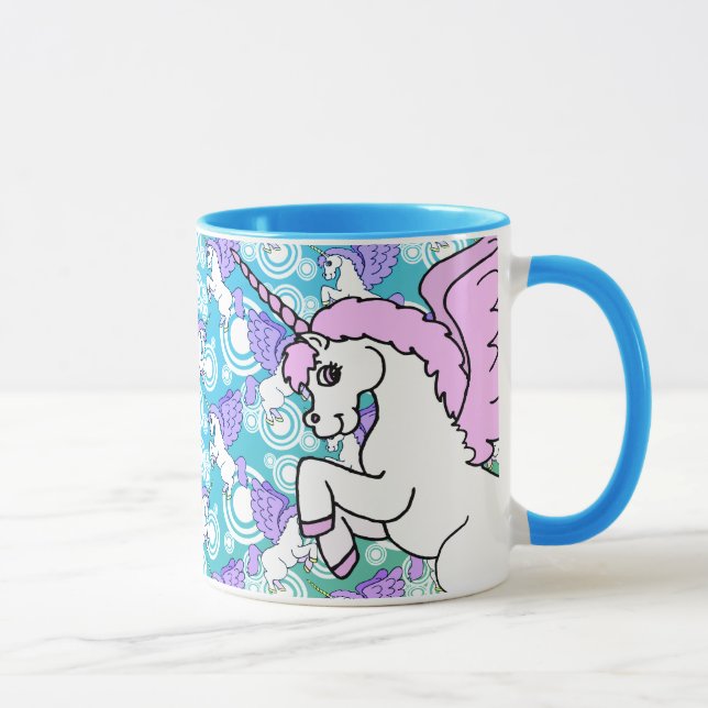 Taza Patrón Unicornio púrpura y rosa (Derecha)