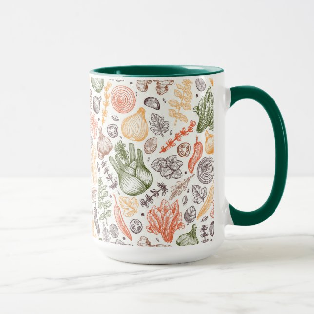 Taza Patrón vegetal de los jardines de cocina (Derecha)