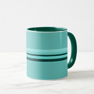Taza Patrón Verde azulado a rayas moderno y elegante