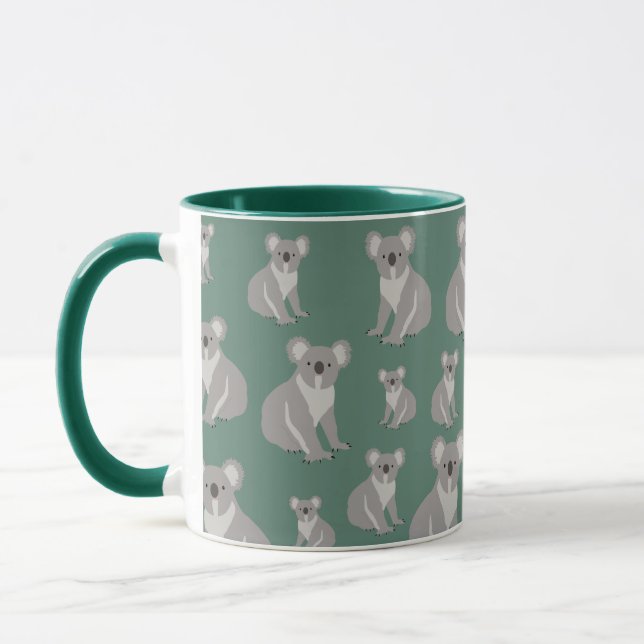 Taza Patrón verde de Koala Eucalyptus (Izquierda)