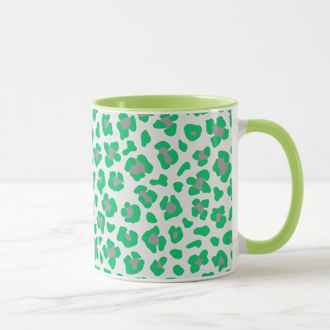 Taza Patrón verde pintado Diseño de arte gráfico modern (Derecha)