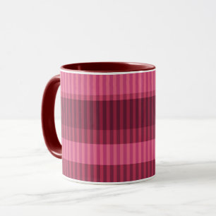 Taza Patrón vertical rayado de las sombras de coral roj